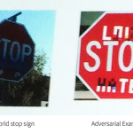 The authors show some pictures of their proposed adversarial attacks: one of the attacks appears to be the words LOVE-HATE applied to the stop sign that was successful in causing a misclassification.