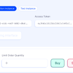 An information panel and a manual trading user interface.