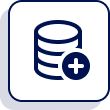 an icon of a database with a plus sign