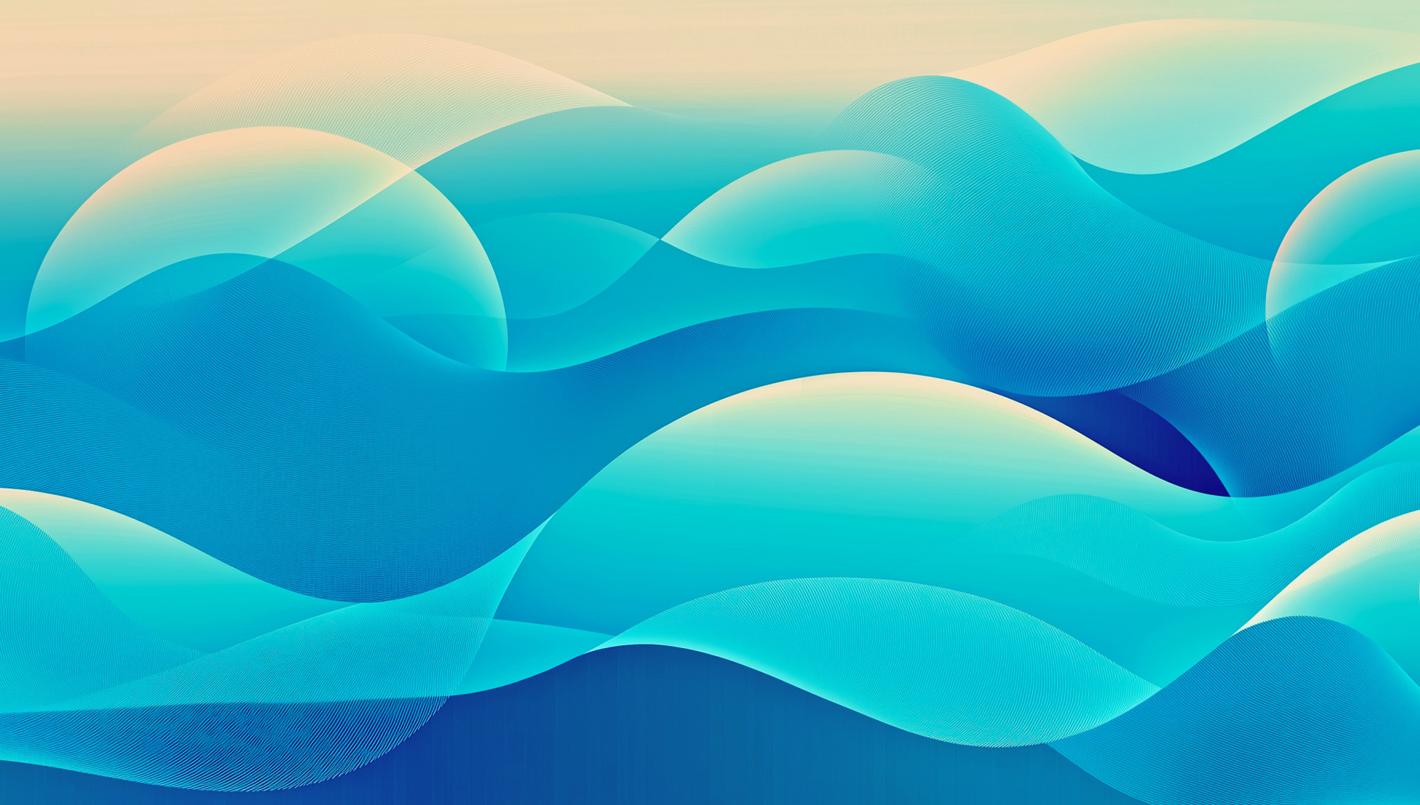 Abstract painted waves of blue.